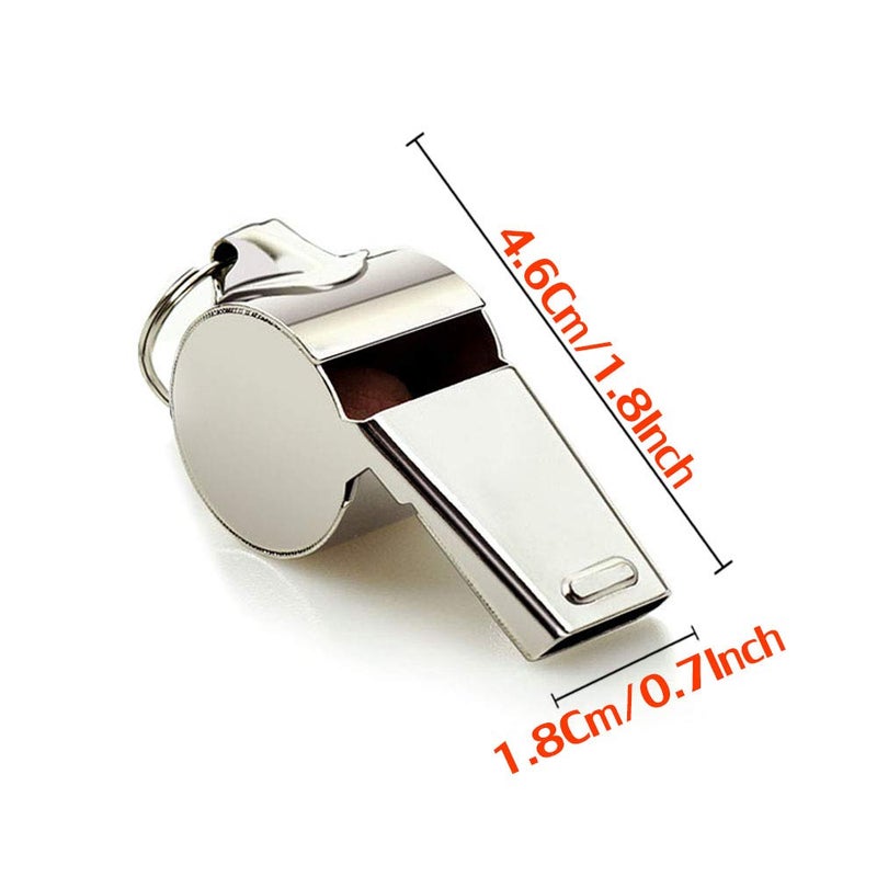Hipat Whistle, 2 Pack Stainless Steel Sports Whistles with Lanyard, Loud Crisp Sound Whistles Great for Coaches, Referees, and Officials (Silver(Stainless Steel)) - Image 3